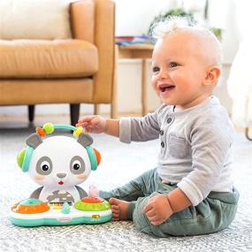 img 2 attached to Infantino Spin & Slide DJ Panda - Musical Toy with Busy Beads, Light-up Turntable Drums, Funky Beats, Switches, Silly Songs, 2 Volume Settings, for Babies and Toddlers