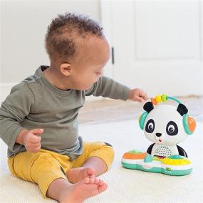 img 3 attached to Infantino Spin & Slide DJ Panda - Musical Toy with Busy Beads, Light-up Turntable Drums, Funky Beats, Switches, Silly Songs, 2 Volume Settings, for Babies and Toddlers