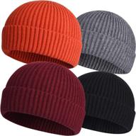 🧢 warm up this winter with roybens 4 pack of wool fisherman beanies for men - knit short watch cap hats! logo