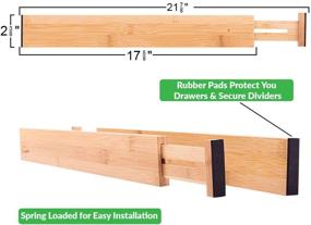 img 3 attached to Bamboo Kitchen Drawer Dividers - Space-Saving Organizers for Efficient Organization in your Kitchen, Bedroom, Dresser, Baby Drawers & Closet!