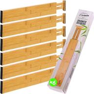 bamboo kitchen drawer dividers - space-saving organizers for efficient organization in your kitchen, bedroom, dresser, baby drawers & closet! логотип