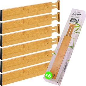 img 4 attached to Bamboo Kitchen Drawer Dividers - Space-Saving Organizers for Efficient Organization in your Kitchen, Bedroom, Dresser, Baby Drawers & Closet!