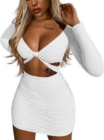 img 4 attached to 👗 Покажите свои изгибы в платье-чулок женской XXTAXN Bodycon Sleeve - Женская одежда