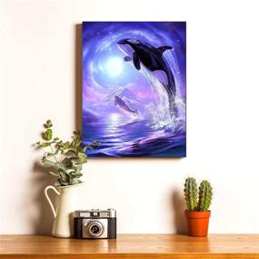 img 1 attached to 🐋 Reofrey DIY Diamond Painting Kit for Adults Whale, Full Drill Round Rhinestone Art – Enhance Crafts Decor with Cross Stitch Embroidery Canvas (30x40 cm/ 12x16 inch)