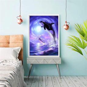 img 2 attached to 🐋 Reofrey DIY Diamond Painting Kit for Adults Whale, Full Drill Round Rhinestone Art – Enhance Crafts Decor with Cross Stitch Embroidery Canvas (30x40 cm/ 12x16 inch)