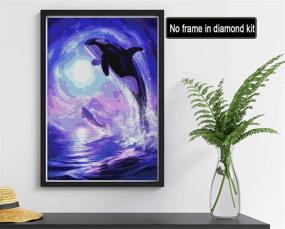 img 3 attached to 🐋 Reofrey DIY Diamond Painting Kit for Adults Whale, Full Drill Round Rhinestone Art – Enhance Crafts Decor with Cross Stitch Embroidery Canvas (30x40 cm/ 12x16 inch)