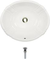 💧 o1815-bisque porcelain overmount bathroom sink ensemble with chrome pop-up drain logo