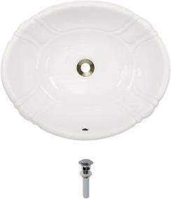 img 4 attached to 💧 O1815-Bisque Porcelain Overmount Bathroom Sink Ensemble with Chrome Pop-Up Drain