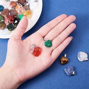 img 2 attached to 💎 PH PandaHall Heart Shape Quartz Gemstone Stone Charms Pendants: Perfect Chakra Beads for Valentine's Day, Wedding, Thanksgiving Necklace - 30pcs, 2 Sizes - Ideal for Jewelry Making