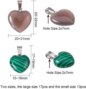 img 3 attached to 💎 PH PandaHall Heart Shape Quartz Gemstone Stone Charms Pendants: Perfect Chakra Beads for Valentine's Day, Wedding, Thanksgiving Necklace - 30pcs, 2 Sizes - Ideal for Jewelry Making