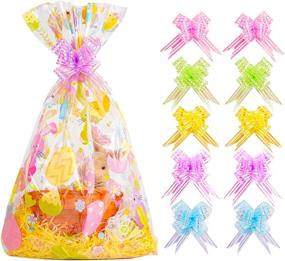 img 4 attached to Easter Gift Set: 40pcs Cellophane Bags with Pull Bow - Perfect for presents and wine bottles!