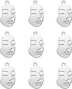 img 4 attached to FASHEWELRY Pendants 33 5X17 5X1Mm Abstract Platinum