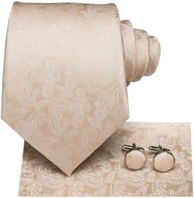 img 1 attached to 👔 63-Inch Tie Paisley Necktie with Cufflinks
