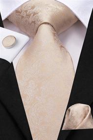 img 3 attached to 👔 63-Inch Tie Paisley Necktie with Cufflinks