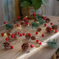 🎄 captivating christmas lights garland with fairy lights, pine cone berries - perfect indoor and outdoor holiday decor - battery powered логотип