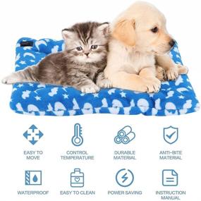 img 1 attached to 🔥 SEGMINISMART Pet Electric Heating Pad: Adjustable Temperature Heated Mat for Dogs and Cats