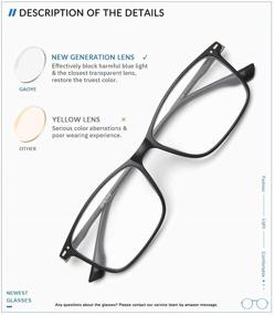 img 3 attached to 👓 Stylish Gaoye Blue Light Blocking Glasses for Women and Men – Gaming, Computer Eyewear with UV Protection, Nerd Square Frames