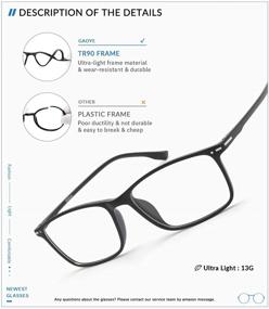 img 2 attached to 👓 Stylish Gaoye Blue Light Blocking Glasses for Women and Men – Gaming, Computer Eyewear with UV Protection, Nerd Square Frames