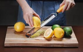 img 3 attached to 🧀 Deiss PRO Citrus Zester & Cheese Grater - Razor-Sharp Stainless Steel Blade, Dishwasher Safe | For Parmesan Cheese, Lemon, Ginger, Garlic, Nutmeg, Chocolate, Vegetables, Fruits