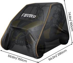 img 1 attached to Favoto UTV Cover - 114 Inch 4 Wheeler Accessories Waterproof Oxford with Night Reflective Stripes, 🚜 Carrying Bag Included - Outdoor Rain Sun Wind Snow Protection, All Weather Universal Fit Vehicle Cover in Black
