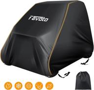 favoto utv cover - 114 inch 4 wheeler accessories waterproof oxford with night reflective stripes, 🚜 carrying bag included - outdoor rain sun wind snow protection, all weather universal fit vehicle cover in black logo