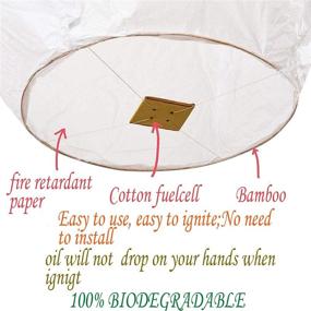 img 2 attached to 🏮 Environmentally-friendly Chinese Sky Lanterns: 100% Biodegradable Paper Lanterns with Fire-Resistant Material for Weddings, Birthdays, Memorials, and Celebration Events (Pack of 6)