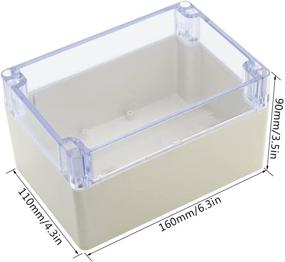 img 3 attached to LeMotech ABS Plastic Junction Box - Dustproof Waterproof IP65 Electrical Enclosure Box - Universal Project Enclosure Grey with PC Transparent Clear Cover - 6.3 x 4.3 x 3.5 inch (160 x 110 x 90 mm)