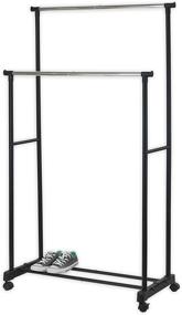 img 2 attached to 👕 Portable Double Rod Clothing Hanging Garment Rack by SimpleHouseware