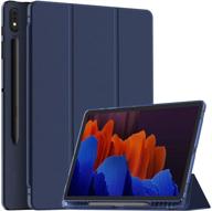 📱 soke galaxy tab s7 fe & s7 plus 12.4 inch case - slim lightweight translucent soft tpu back cover for samsung tab s7 + 12.4 [sm-t730/t736b/t970/t975/t976/t978], navy - auto wake/sleep logo