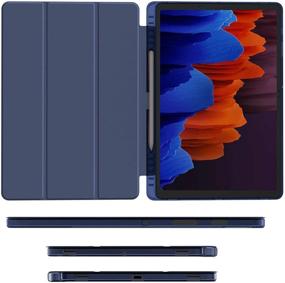 img 2 attached to 📱 Soke Galaxy Tab S7 FE & S7 Plus 12.4 inch Case - Slim Lightweight Translucent Soft TPU Back Cover for Samsung Tab S7 + 12.4 [SM-T730/T736B/T970/T975/T976/T978], Navy - Auto Wake/Sleep