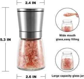 img 1 attached to Premium Stainless Grinders: Refillable and Adjustable Coarseness for Food Service Professionals