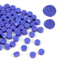 📜 lsygxyz 102 pieces octagon wax seal beads: metallic blue sealing wax for letters, certificates, cards, invitations, gifts & christmas logo