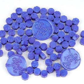 img 3 attached to 📜 LSYGXYZ 102 Pieces Octagon Wax Seal Beads: Metallic Blue Sealing Wax for Letters, Certificates, Cards, Invitations, Gifts & Christmas