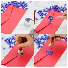 img 2 attached to 📜 LSYGXYZ 102 Pieces Octagon Wax Seal Beads: Metallic Blue Sealing Wax for Letters, Certificates, Cards, Invitations, Gifts & Christmas