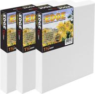 the edge all media deluxe pre-stretched canvas: box of 3, 12x12, 1.5" deep, paintable edges logo