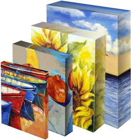 img 1 attached to The Edge All Media Deluxe Pre-Stretched Canvas: Box of 3, 12x12, 1.5" Deep, Paintable Edges