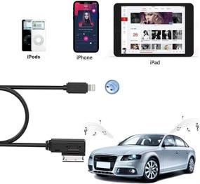 img 1 attached to 🔌 Car Audio Charging Adapter Cord for Apple iPhone 12 11 Xs Max XR X 8 7 6: Compatible with Audi A3/A4/A5/A6/A8/S4/S6/S8/TT, AMI MMI MDI Aux Interface Dongle for VW Tiguan CC Magotan