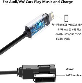 img 3 attached to 🔌 Car Audio Charging Adapter Cord for Apple iPhone 12 11 Xs Max XR X 8 7 6: Compatible with Audi A3/A4/A5/A6/A8/S4/S6/S8/TT, AMI MMI MDI Aux Interface Dongle for VW Tiguan CC Magotan