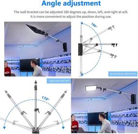 img 2 attached to 📸 Neewer 5.5ft/169cm Silver Wall Mount Triangle Boom Arm for Photography Strobe Light, Monolight, Softbox, Reflector, Umbrella, and Ring Light - 180 Degree Rotation Support
