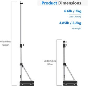 img 1 attached to 📸 Neewer 5.5ft/169cm Silver Wall Mount Triangle Boom Arm for Photography Strobe Light, Monolight, Softbox, Reflector, Umbrella, and Ring Light - 180 Degree Rotation Support