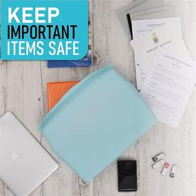 img 1 attached to 🔥 Enhanced Protection with Large Silicone Waterproof Fire Resistant Document Bag - Airtight Ziplock Seal & Watertight Pouch for Laptop, Documents, Files & Valuables (16”x12”x3.5”)