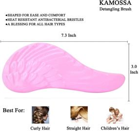 img 3 attached to 👼 KAMOSSA Pink Angel Wing Hair Brush - Detangle and Style with Ease for Thick, Thin, Curly or Straight Hair - Wet or Dry Hairbrush for Women, Adults & Kids - No More Tangles!