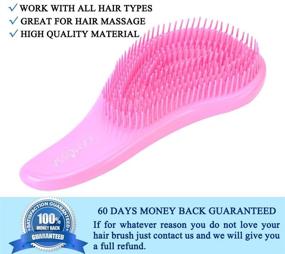 img 1 attached to 👼 KAMOSSA Pink Angel Wing Hair Brush - Detangle and Style with Ease for Thick, Thin, Curly or Straight Hair - Wet or Dry Hairbrush for Women, Adults & Kids - No More Tangles!