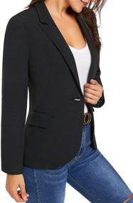 img 1 attached to 👚 Womens Notched Sleeves Button Pocket Suiting & Blazers: Chic Addition to your Women's Clothing Collection