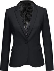 img 4 attached to 👚 Womens Notched Sleeves Button Pocket Suiting & Blazers: Chic Addition to your Women's Clothing Collection