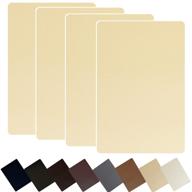 🛋️ self-adhesive leather repair patch kit tape for couches - beige yellow, 8x12.8inch - set of 4 - suitable for furniture, sofa, vinyl car seats, couch chairs, shoes, down jackets - first aid fix tear logo