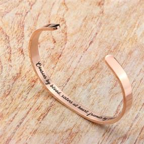 img 2 attached to Браслет из нержавеющей стали цвета розового золота: вдохновляющие браслеты для девочек, идеальный подарок для женщин и друзей.