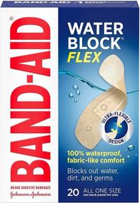 img 4 attached to 💧 Water Block Flex Adhesive Bandages by Band-Aid Brand: All One Size, 20 Count