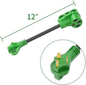 img 3 attached to 🐾 RVGUARD 30 Amp to 50 Amp RV Adapter Cord, 12 Inch, TT-30P Male to 14-50R Female, Dogbone Electrical Converter with LED Power Indicator, Disconnect Handle – Green