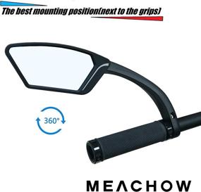 img 2 attached to 🚲 MEACHOW Scratch Resistant Glass Lens Handlebar Bike Mirror ME-002 - Rotatable Safe Rearview Bicycle Mirror